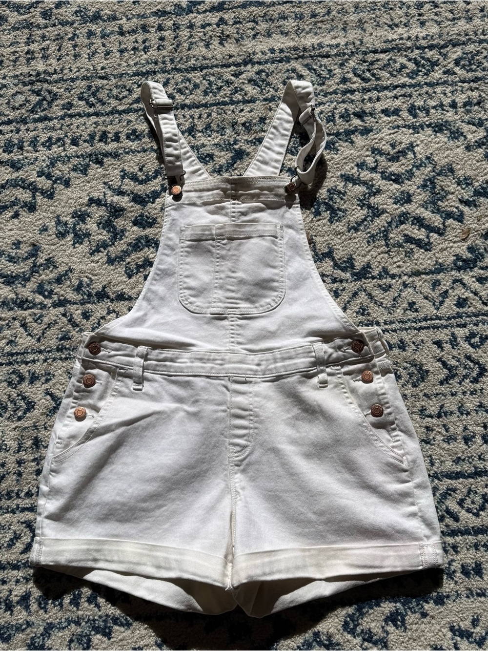 Old Navy White Denim Short Overalls
